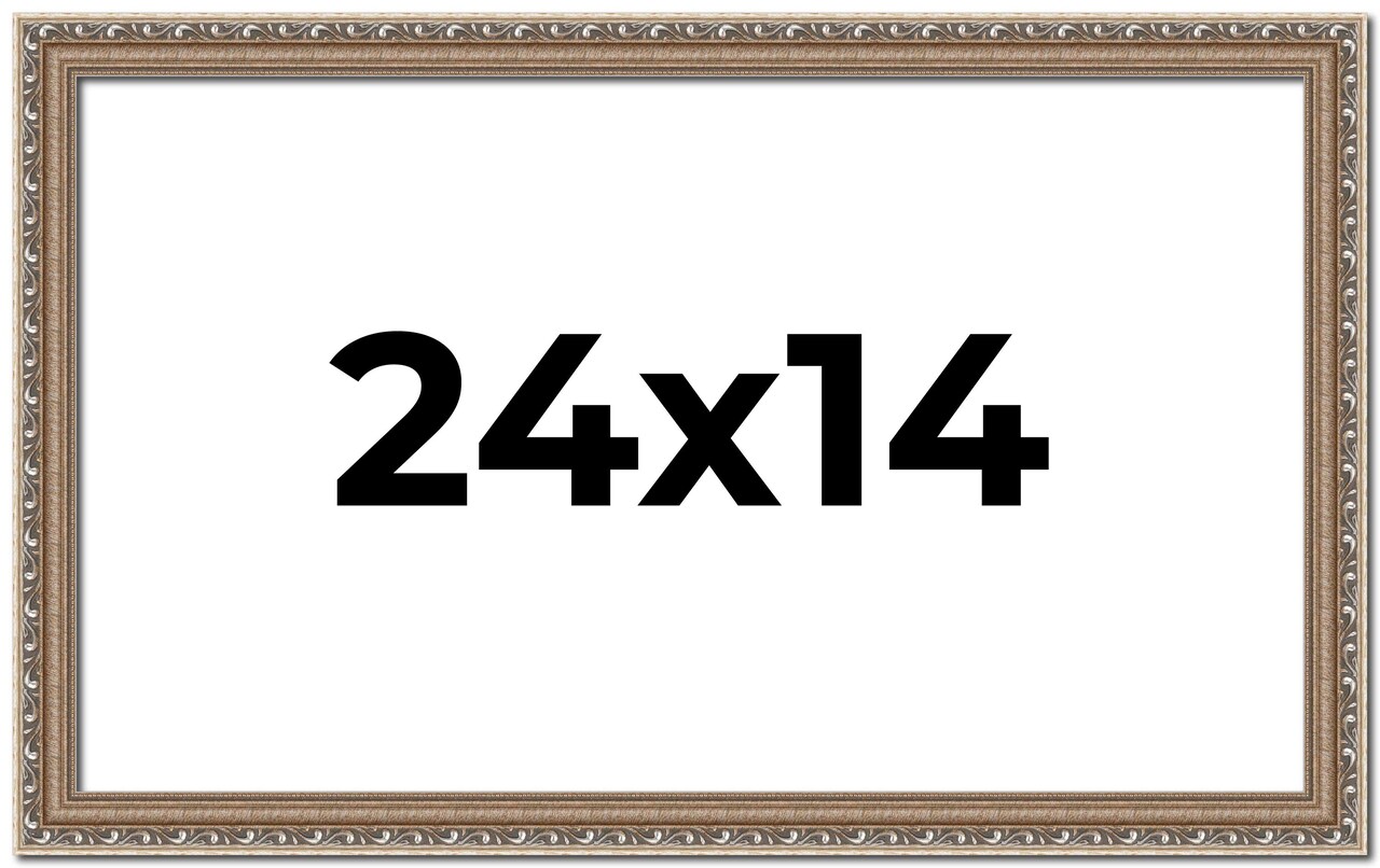14x24 Deco Picture Frame with UV-Resistant Acrylic & Acid Free Backing, Available in 3 Finishes - Black, Brown, and Silver